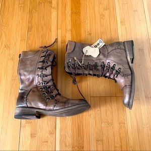 NWT bed stü Genuine Leather Brown Boots